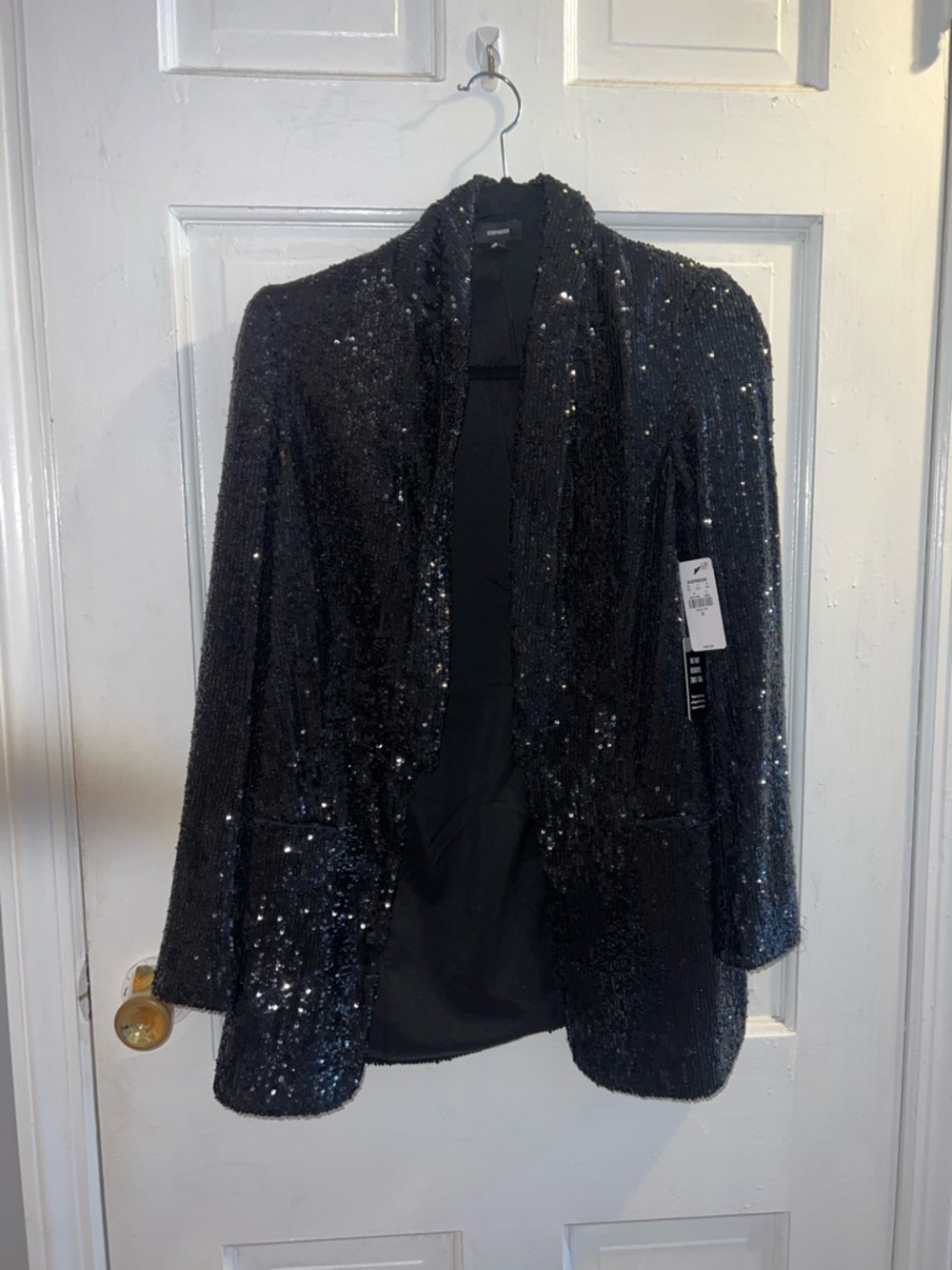 Express Black Sequin Blazer NWT XS